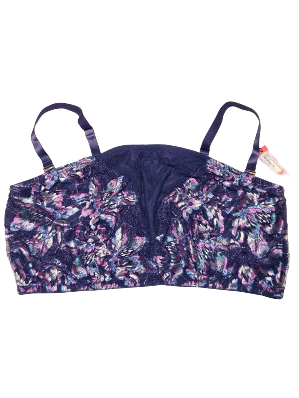 Cosabella Paradiso Curvy Bandeau Bra Size: XL Color: Navy/Rani Pink NWT
